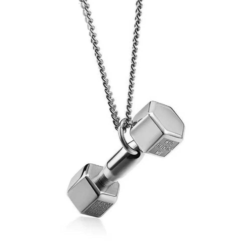 Fitness Dumbbell Necklace