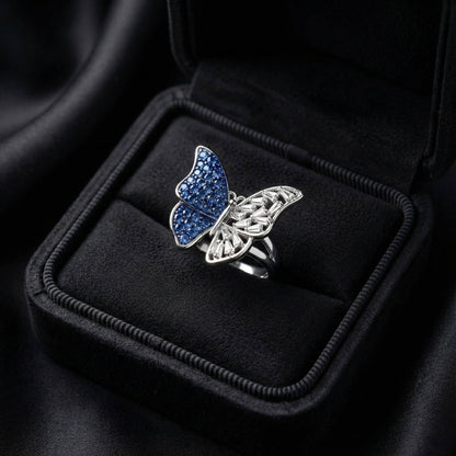 Blue Dusk Butterfly Ring