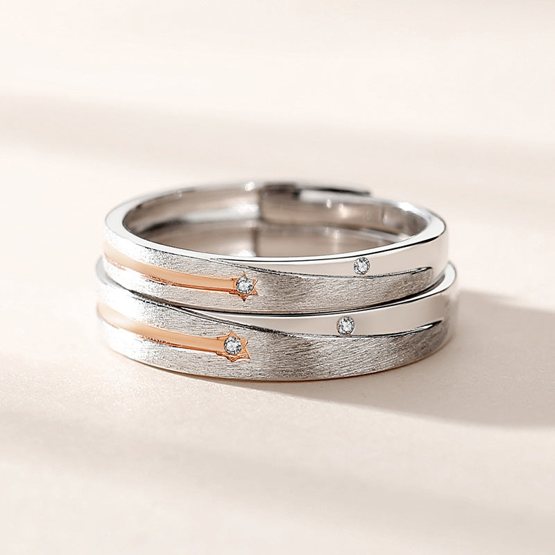 Shooting Star Couple Rings