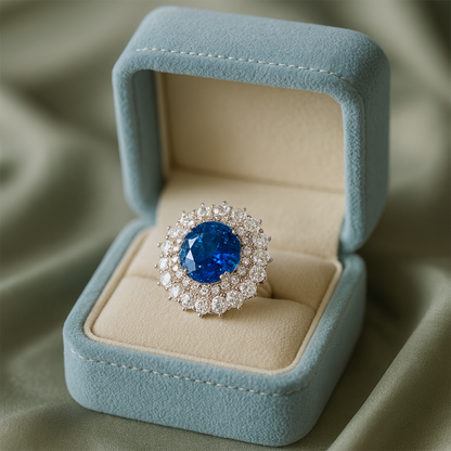 Azure Crescent Ring