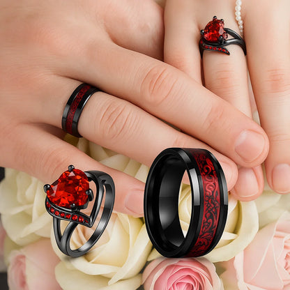 Ember Heart Rings