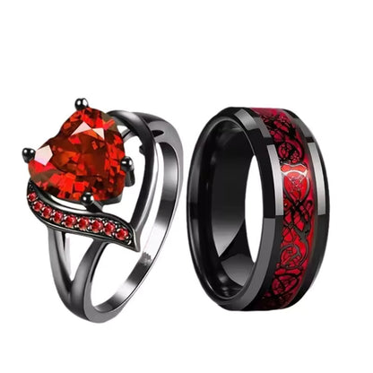 Ember Heart Rings