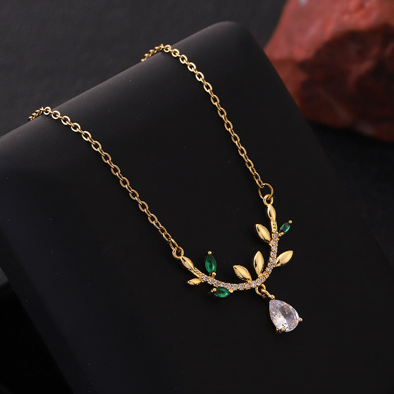 Garden Crystal Drop Necklace