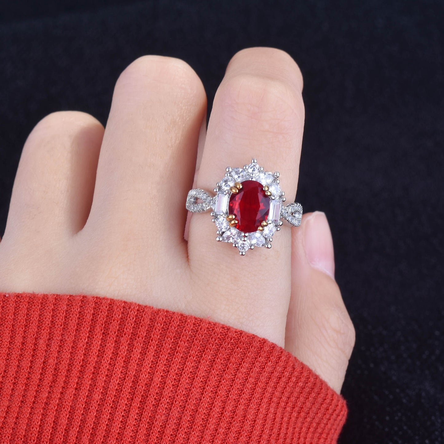 Crimson Crown Ring