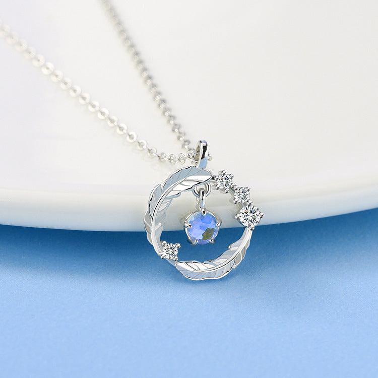 Iced Feather Loop Necklace