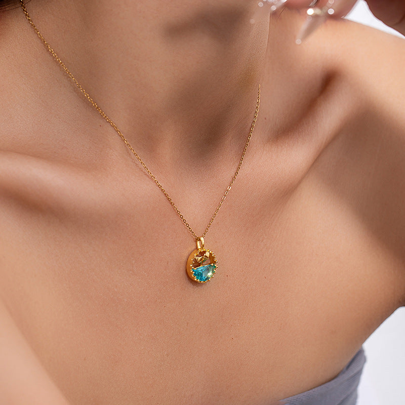 Aqua Fishtail Necklace