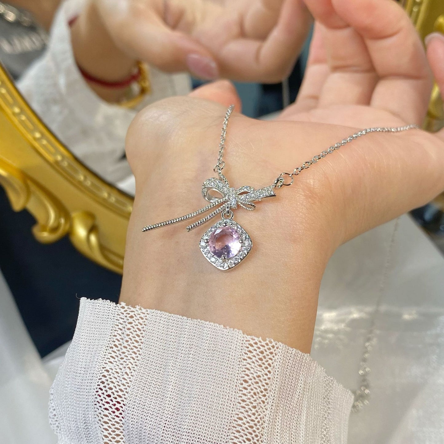 Twinkie Bow Necklace