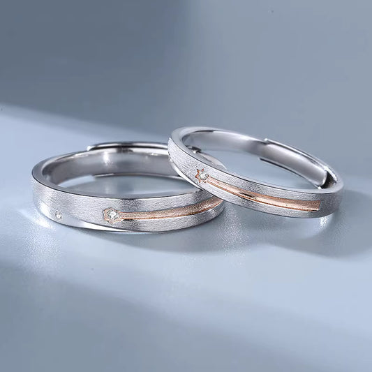 Shooting Star Couple Rings