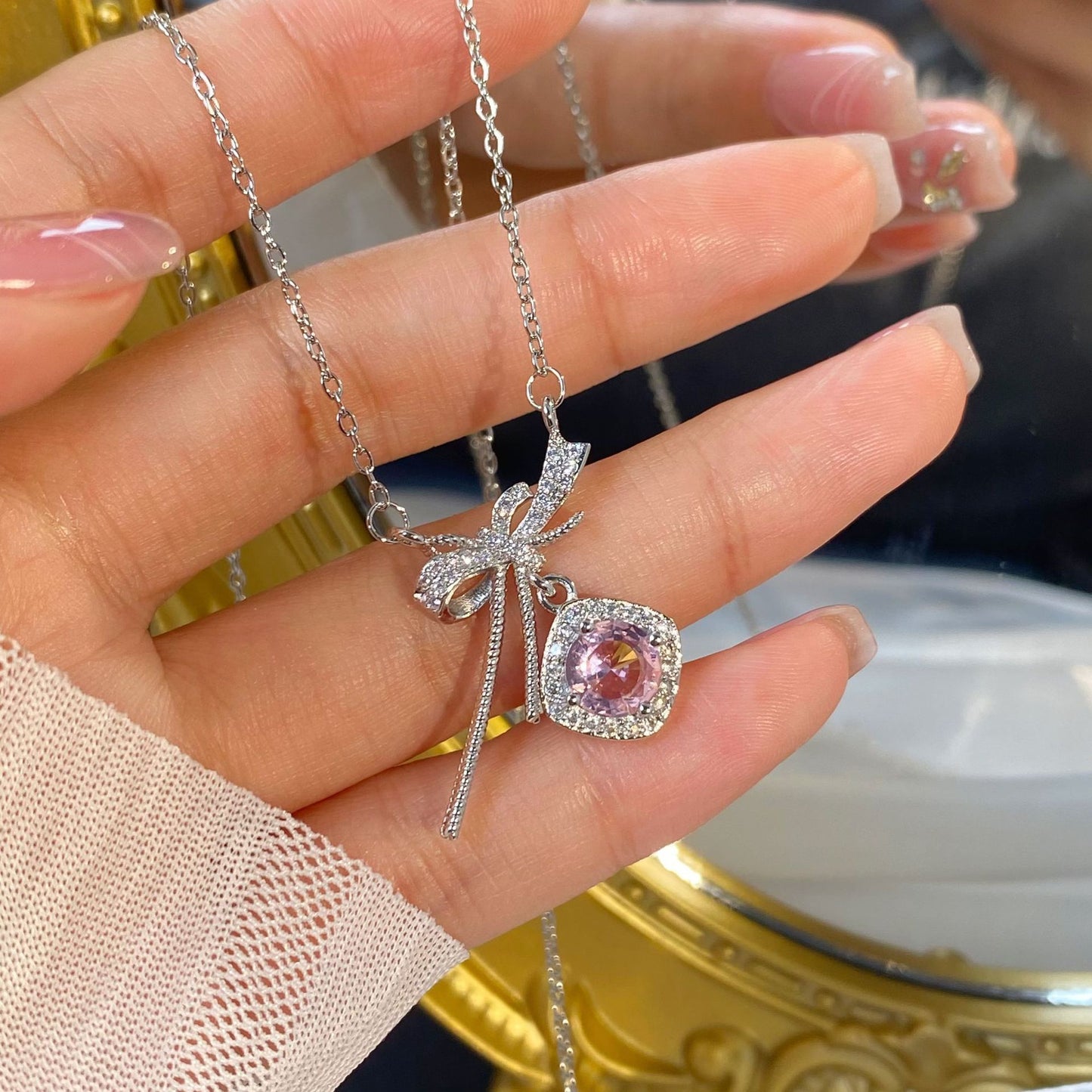 Twinkie Bow Necklace