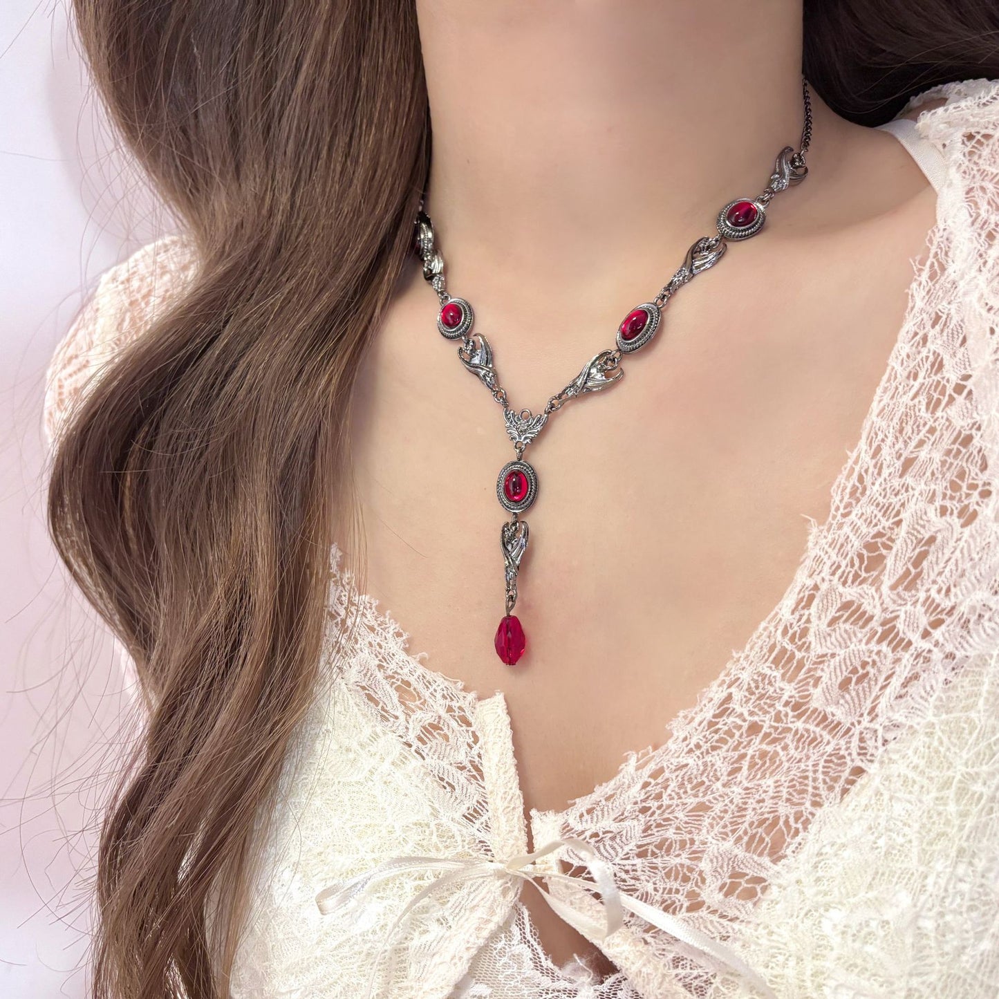 Noir Flame Drop Necklace