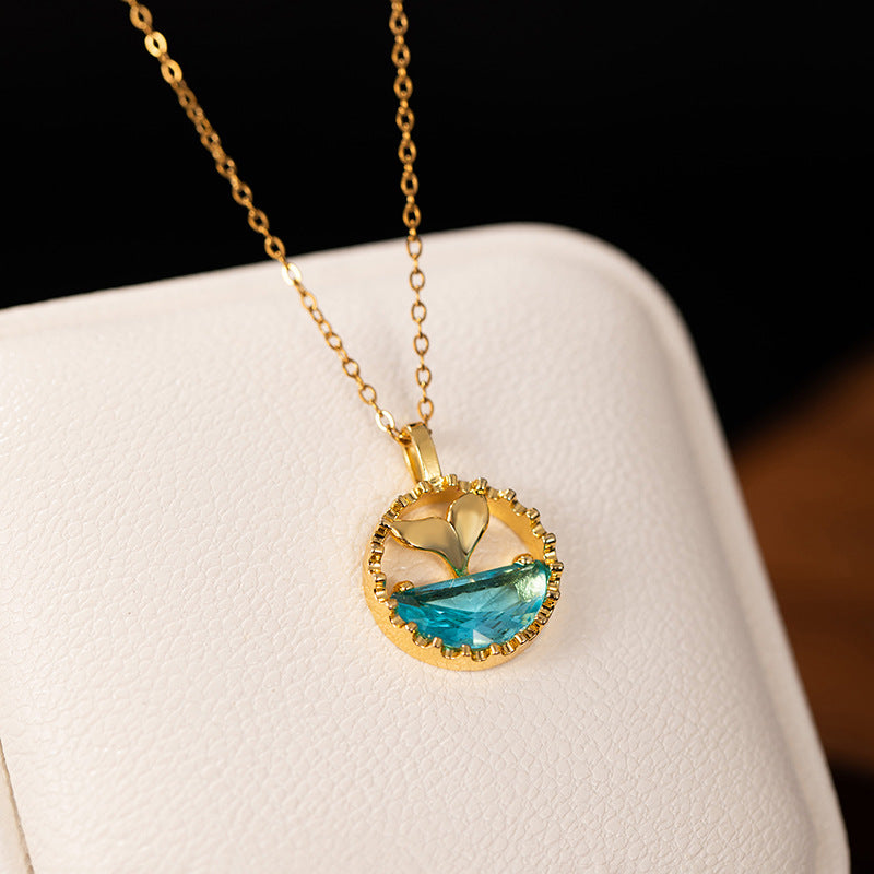 Aqua Fishtail Necklace