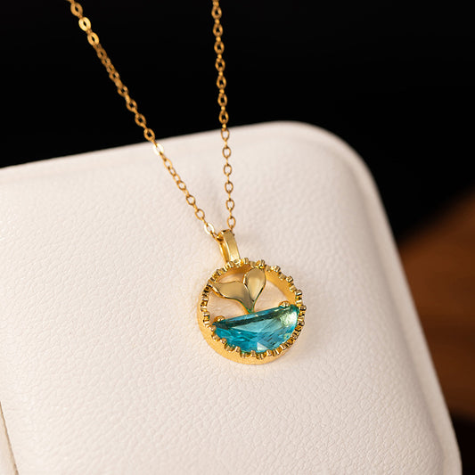 Aqua Fishtail Necklace