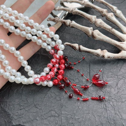 Blooddrop Pearl Choker