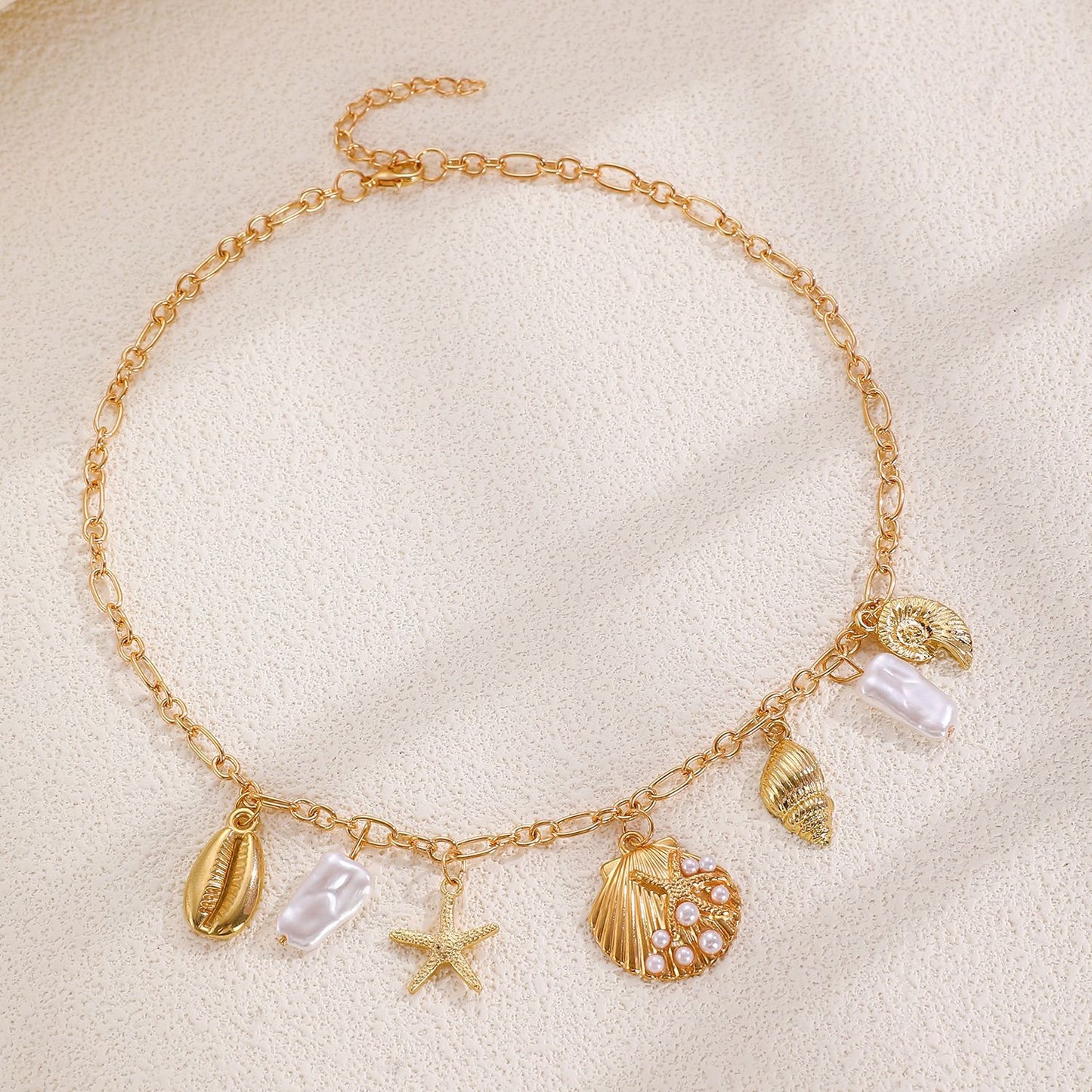 Golden Shell Treasure Necklace