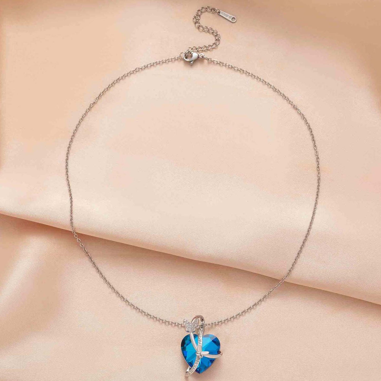Tangled in Blue- Heart Necklace