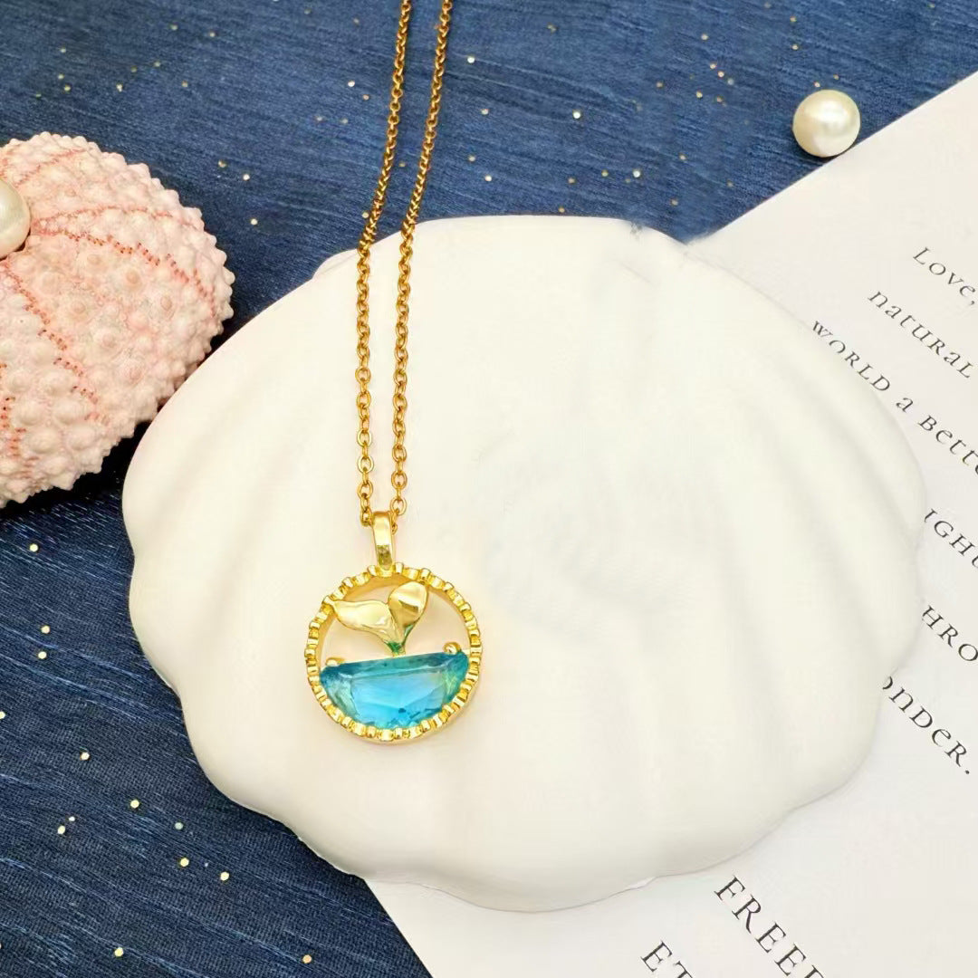 Aqua Fishtail Necklace