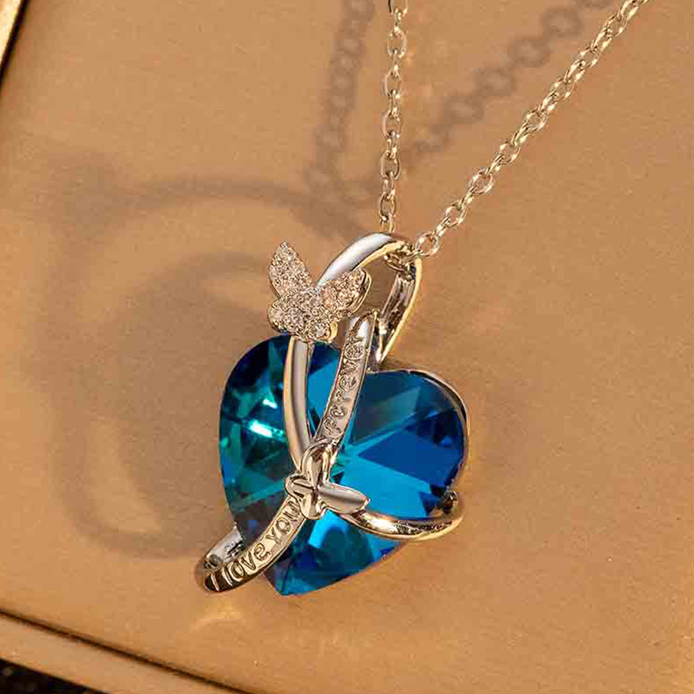 Tangled in Blue- Heart Necklace