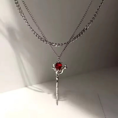 Rose in Thorne Necklace