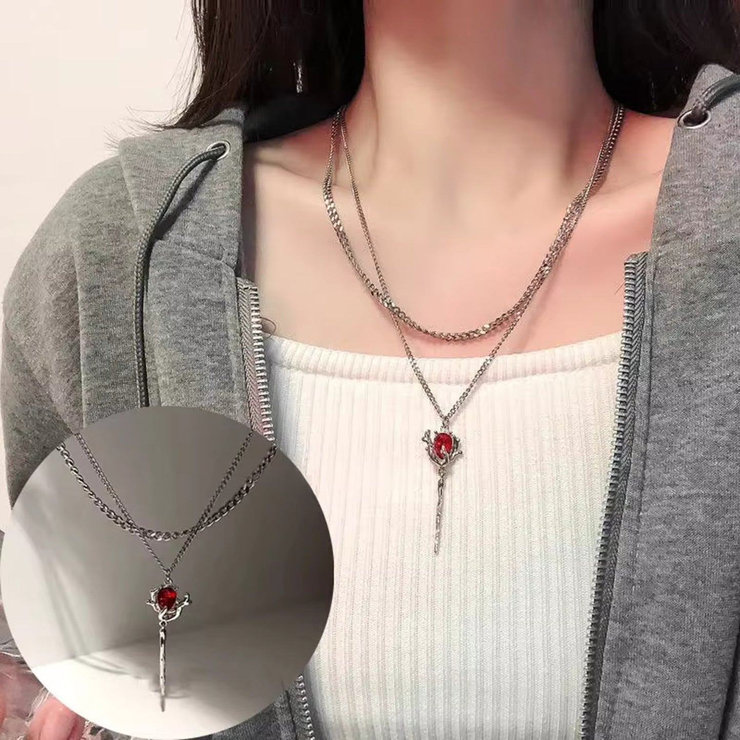 Rose in Thorne Necklace