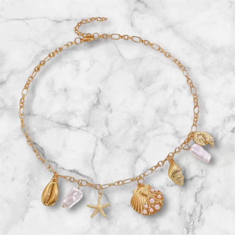 Golden Shell Treasure Necklace
